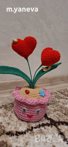 ръчно плетени сърца, снимка 8 - Декорация за дома - 53189935