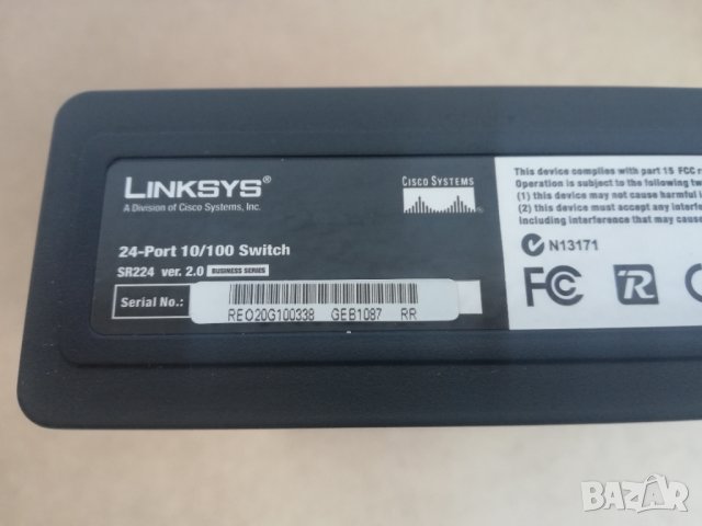 Linksys SR244 24-Port 10/100 switch, снимка 6 - Суичове - 42570497