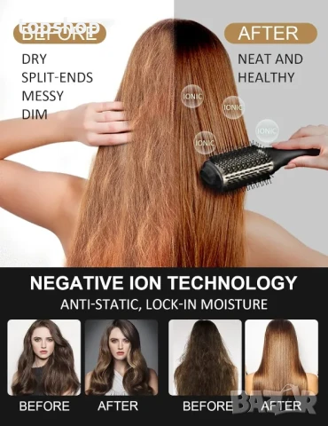 НОВА LANDOT Четка + сешоар с горещ въздух за сушене, изправяне, обем, снимка 3 - Сешоари - 50555713