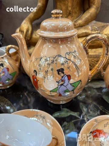 Китайски сервиз от костен порцелан. №7415, снимка 2 - Антикварни и старинни предмети - 51911187
