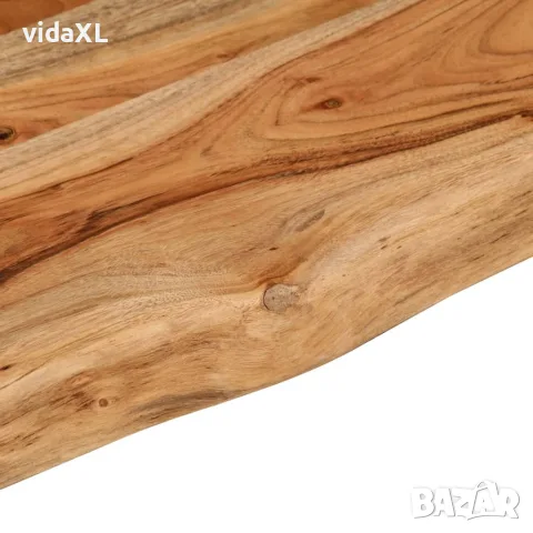 vidaXL Стенен рафт, 120x20x3,8 см, правоъгълен, масив акация, жив ръб, снимка 6 - Етажерки - 56147315