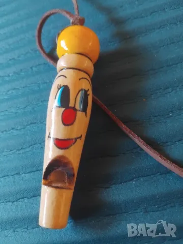 Свирка -  дървена ръчно рисувана с кожена връзка, снимка 4 - Други - 49144555