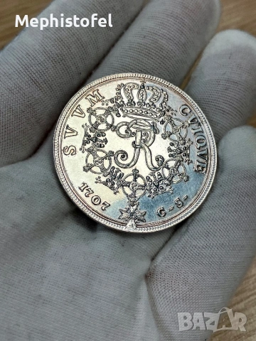1 Талер 1707 г, Прусия - Modern Restrike, голяма монета, снимка 5 - Нумизматика и бонистика - 53522020