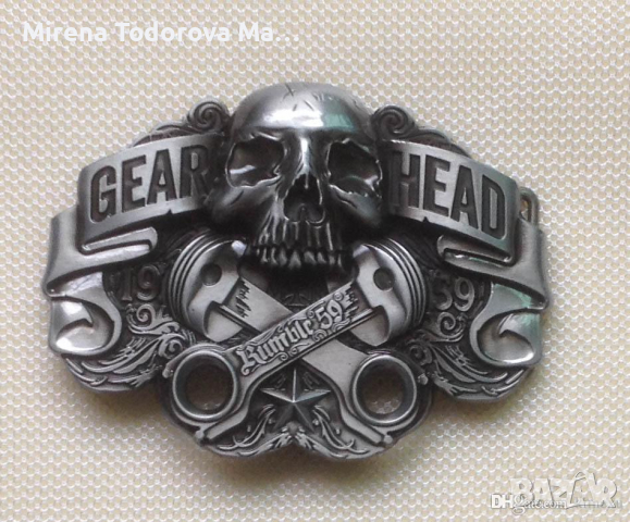 Мъжка метална катарама за колан, мотоциклетна катарама, снимка 5 - Колани - 36325553