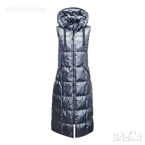 Дълъг Дамски Елек с качулка City Angels Jeans, 115см , снимка 5 - Елеци - 42083831