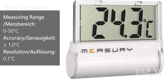 Measury TM11 Термометър за аквариум, за залепване, за сладка и солена вода, снимка 5 - Други стоки за дома - 41792009