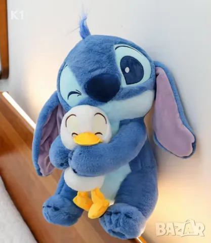 Голям плюшен Стич с Пате 45см/35см, Плюшена играчка Лило и Стич Stitch, снимка 3 - Плюшени играчки - 49562530