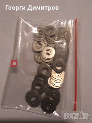 Шайби за напасване от неръждаема стомана, 5x10x0.5, 7х10х0.3, 5x7x0.2 и 8х10х0.1mm, по 30 бр.