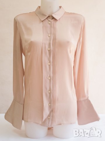 Дамска бежова риза Giorgal - M/L, снимка 2 - Ризи - 42593194