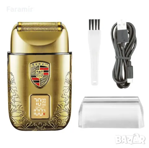 Безжичен професионален шейвър Kemei KM-T93, Златист, снимка 2 - Машинки за подстригване - 49459933