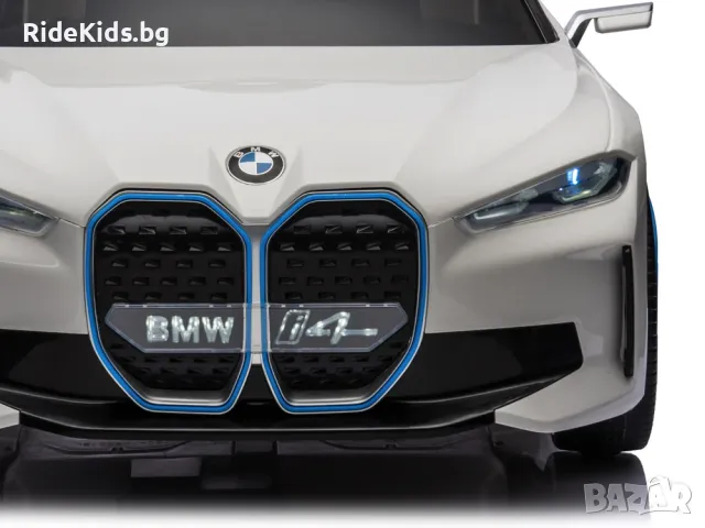 BMW i4 акумулаторна кола 12V - Детска акумулаторна кола, Бяла, EVA гуми, 4x4, снимка 4 - Детски велосипеди, триколки и коли - 49731440