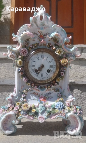 Античен Порцеланов Часовник, снимка 11 - Антикварни и старинни предмети - 51611058