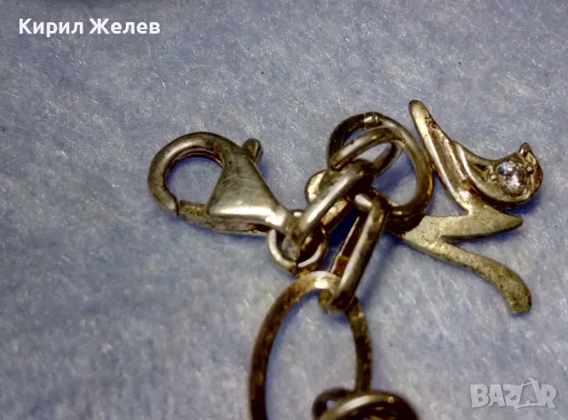 СКЪПОЦЕННА ВИНТИДЖ АРТ СРЕБЪРНА ГРИВНА с БУКВИЧКИ СРЕБРО 925 с БЯЛА ПОЗЛАТА и ИСКРЯЩИ ЦИРКОНИ 48561, снимка 11 - Гривни - 50136371