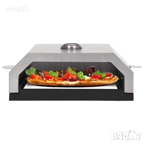 vidaXL Пица фурна с керамична плоча за барбекю на газ/въглища, снимка 4 - Барбекюта - 56147668