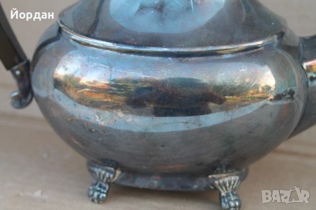 Посребрен английски чайник , снимка 4 - Антикварни и старинни предмети - 52711628