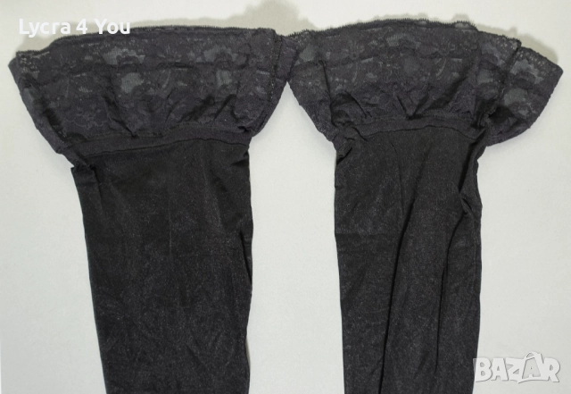 Bellevue Satin Sheers 15 den нови черни силиконови чорапи, снимка 6 - Бельо - 52701302