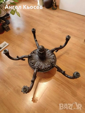 Уникален Дървен Полилей от Орех , снимка 2 - Полилеи - 53290580