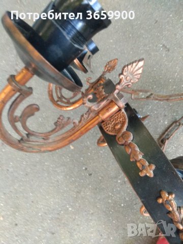 Полилей ,6-ца,от 80-те, с медни орнаменти, снимка 8 - Антикварни и старинни предмети - 42485052