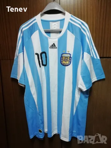 Argentina Lionel Messi Adidas оригинална тениска фланелка Аржентина Меси 2XL , снимка 2 - Тениски - 56185259