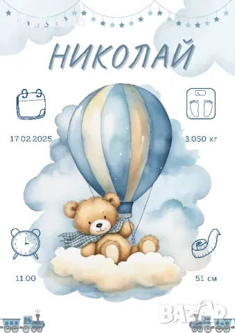 Персонализирани бебешки визитки – Мил спомен за незабравими моменти!, снимка 9 - Други - 47018991