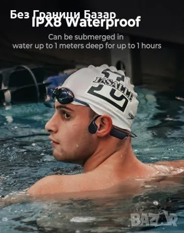 Нови Слушалки за плуване спорт IPX8 + 32GB MP3 костна проводимост, снимка 2 - Bluetooth слушалки - 49648418