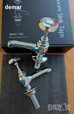 VANCOCO Хромирани месингови колонни кранове, Класически стил с кръгъл лост 1/2" кранове за мивка, снимка 8 - Други стоки за дома - 49084390