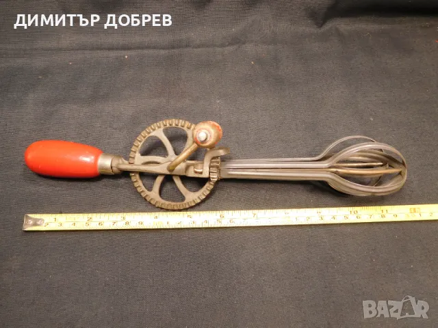 СТАРА РЕТРО РЪЧНА МЕХАНИЧНА БЪРКАЛКА МИКСЕР, снимка 4 - Антикварни и старинни предмети - 49736788