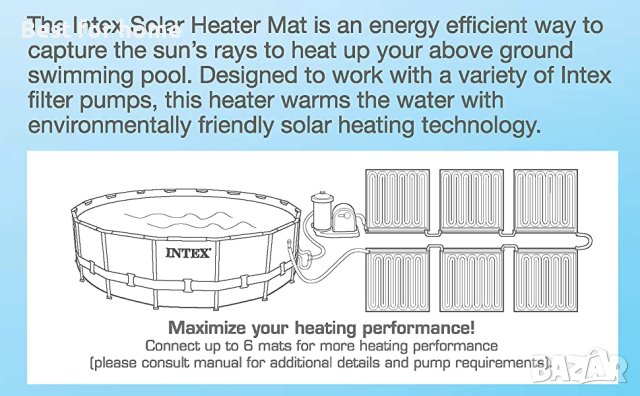 Соларна нагревателна система Intex за  басейинr, 120x120 см, снимка 7 - Басейни и аксесоари - 41394102