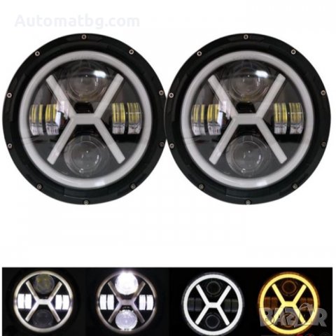 Комплект диодни халогени Automat, 60W, 12V, С мигач, Черен, снимка 2 - Аксесоари и консумативи - 40000071