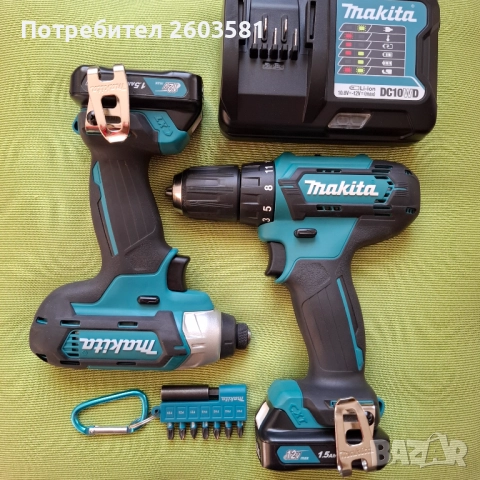 Акумулаторен комплект Makita -> винтоверт DF333D + импакт TD110D, снимка 2 - Винтоверти - 52342848