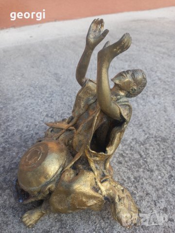 бронзова статуетка масив африкански музикант   19/1, снимка 5 - Статуетки - 44156520
