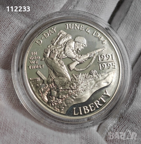 Възпоменателни сребърни монети за обединената съюзническа инвазия над окупирана Европа , снимка 2 - Нумизматика и бонистика - 52927170