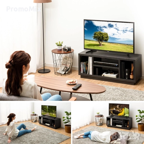 Шкаф за телевизор Iris Ohyama OTS-100S ‎532134 TV шкаф ТВ поставка за хол , снимка 3 - Шкафове - 51760139