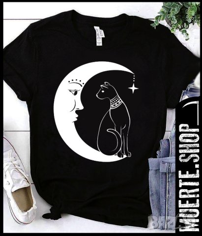 Дамска тениска с щампа MOONCAT