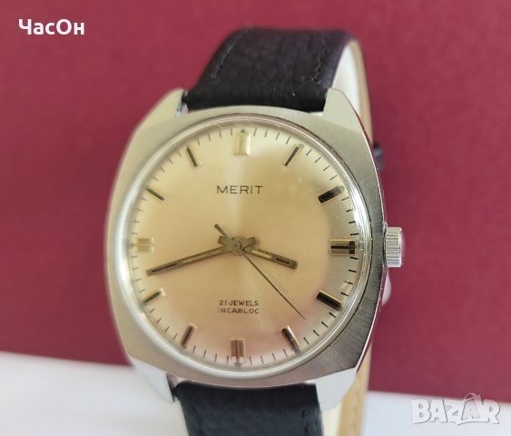 Swiss made часовник Merit - 21 jewels, снимка 3 - Мъжки - 43572999