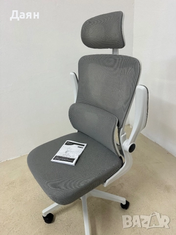 Ергономичен офис стол Vinsetto с регулируема височина, подвижна облегалка за глава, снимка 5 - Столове - 52813002