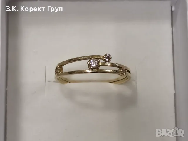 Дамски златен пръстен 14К 585 / 1,34 гр., снимка 3 - Пръстени - 55782629