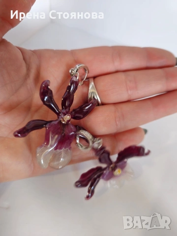 Обеци „Кралска орхидея“ 🌺 Тези обеци са създадени от истински цвят на орхидея Камбрия , снимка 6 - Обеци - 53769766