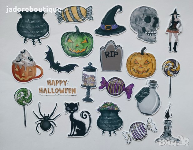Дизайнерски скрапбук стикери Happy Halloween V060 - 21 бр /к-кт, снимка 1 - Други - 42131433