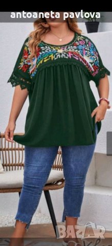 Макси Туника с бродерия и дантела , снимка 4 - Туники - 41610469