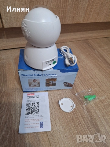 WiFi камера за видеонаблюдение – въртяща, нощно виждане, снимка 3 - IP камери - 53841042