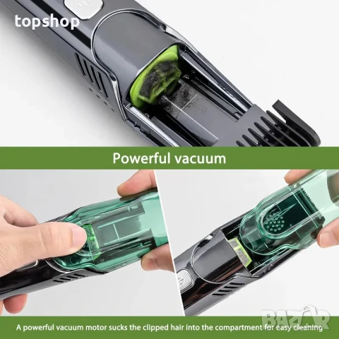 Вакуумен тример за мъжка брада с 20 регулируеми дължини и стилове, акумулаторен, снимка 7 - Електрически самобръсначки - 50455367