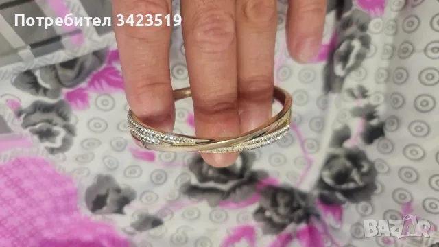 Дамска гривна позлатена 9к, снимка 11 - Гривни - 56344553