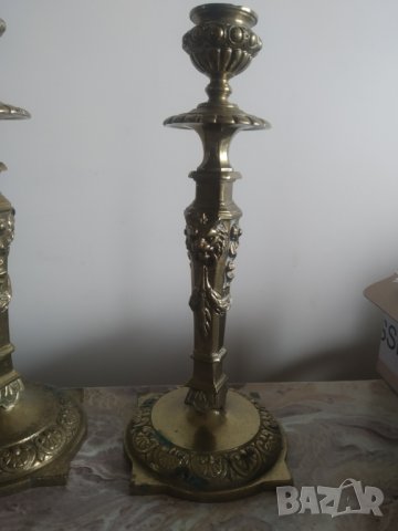 два барокови свещници-комплект, снимка 2 - Антикварни и старинни предмети - 39962878