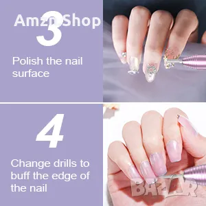 Електрическа шлифовъчна машина за нокти Mosen електрическа пила за нокти комплект за маникюр, снимка 9 - Продукти за маникюр - 47452492