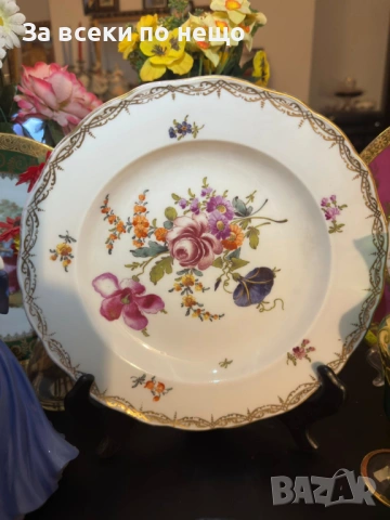 Meissen Germany  забележително плато с производство от 19 век Код P1944, снимка 14 - Други ценни предмети - 53731978