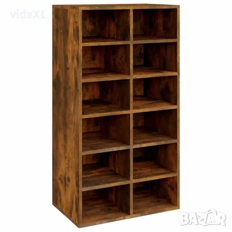 vidaXL Етажерка за обувки, опушен дъб, 54x34x100,5 см, инженерно дърво, снимка 1 - Етажерки - 56147922
