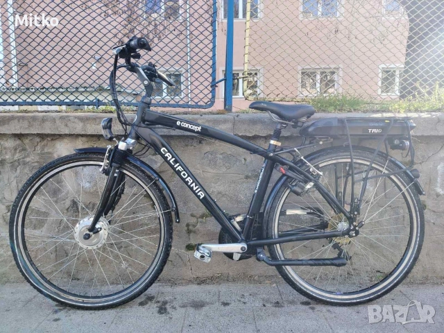 28 цола електрически алуминиев велосипед с 7 скорости усилени капли амортисьори предни като нов 