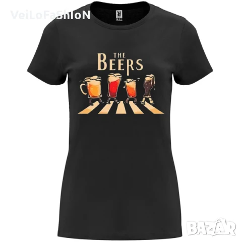 Нова забавна дамска тениска с Бири - The Beers - Abbey Road Parody 