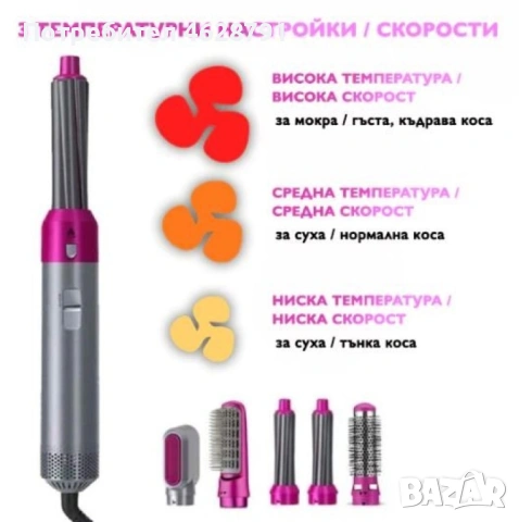  Многофункционален сешоар 5в1, снимка 3 - Аксесоари за коса - 53688465